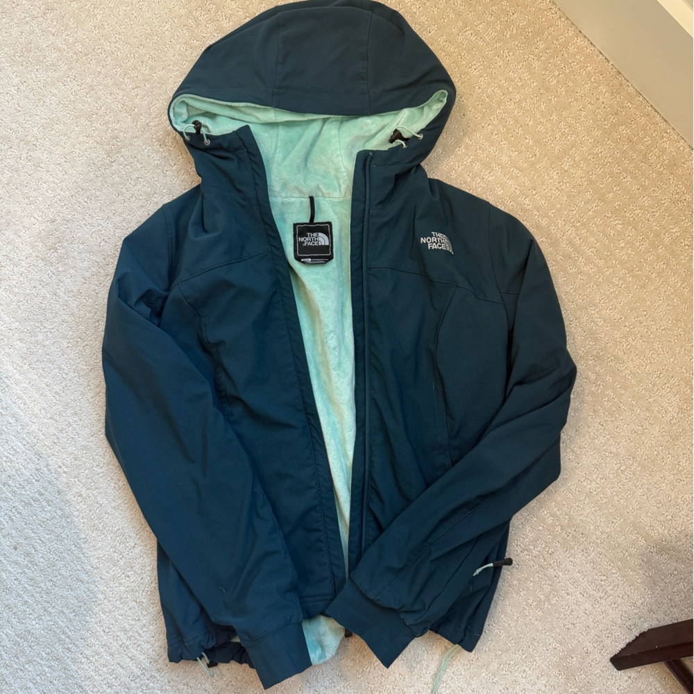 The North Face Dark Teal Jacket with Fleece Lining